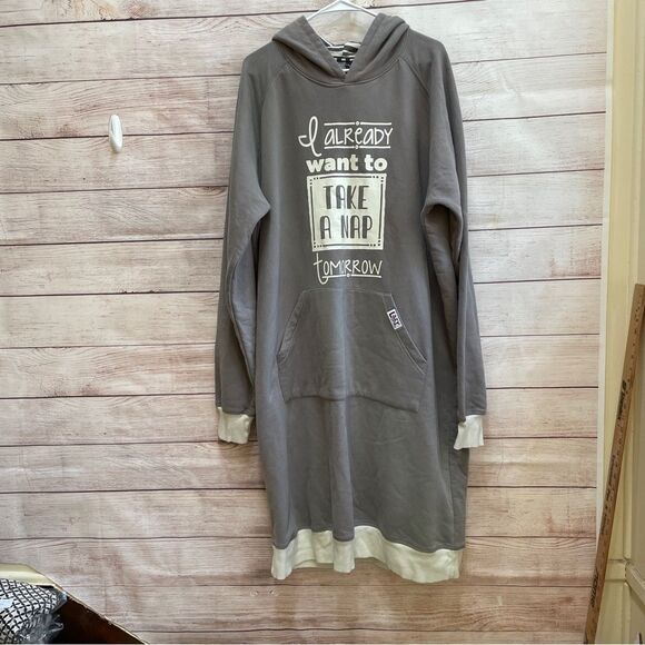 LAZY ONE HOODED SLEEP SHIRT IN GRAY - Picture 1 of 6